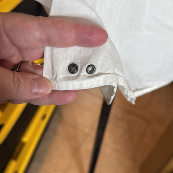 CONVERSE ONE STAR White Ruffle Detail Blouse 100% Cotton Size Small - Picture 9 of 13